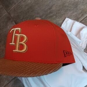 New Era Orange and Brown Cordurouy Tampa Bay Rays Cap